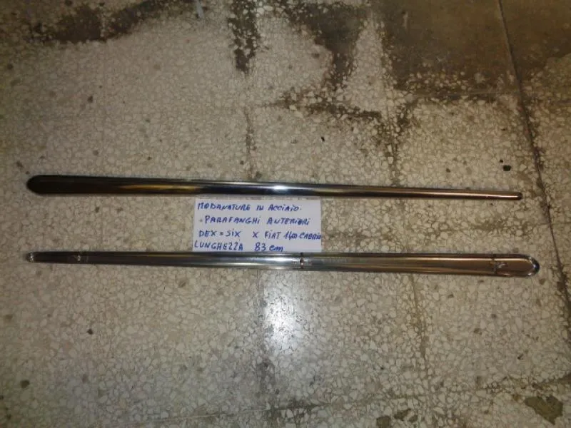 Modanature In Acciaio Parafanghi Anteriori Destra+Sinistra Fiat 1400