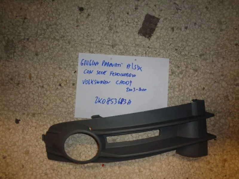 Griglia Paraurti Anteriore Sinistra Con Sede Fendinebbia Volkswagen Caddy 2003-2010