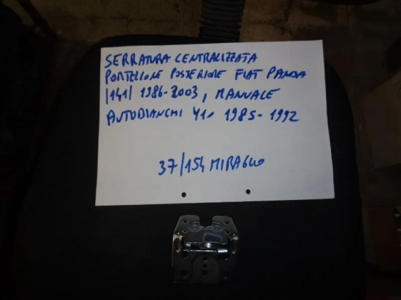 Serratura Centralizzata Portellone Posteriore Fiat Panda 141 1986-2003