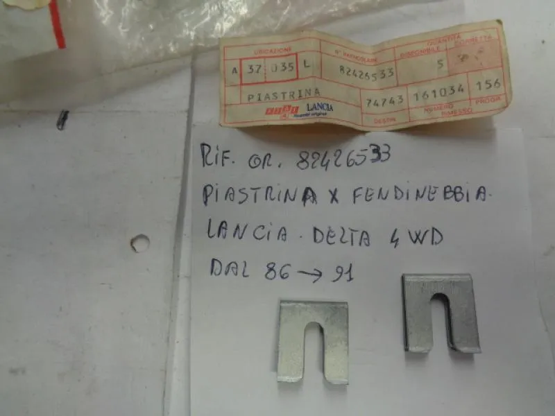 Piastrina Per Fendinebbia Lancia Delta 4 Wd Dal 1986 Al 1991