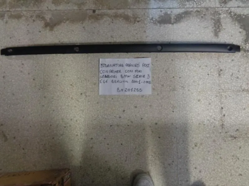Modanatura Paraurti Posteriore Con Primer Con Fori Sensori Bmw Serie 3 E 46  Berlina Dal 2001 Al 2005