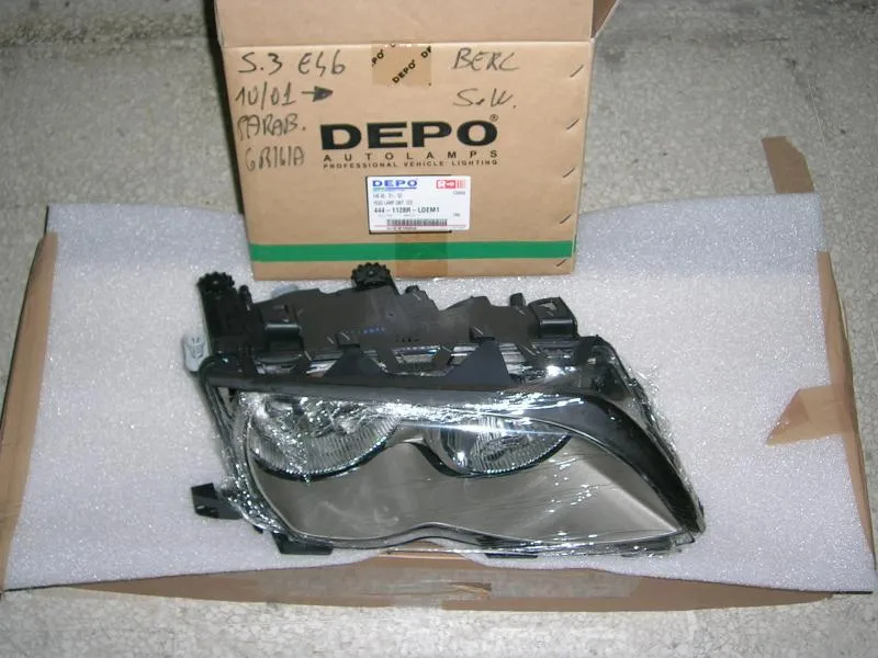 Proiettore Destro Parabola Grigia Bmw Serie 3 E 46 Berlina, Touring 2001-2004