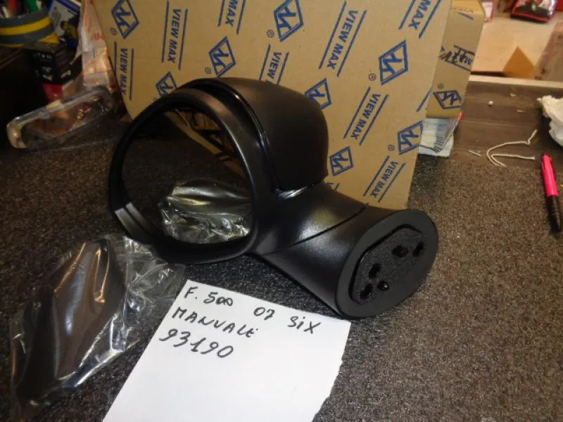 Specchio Esterno Sinistro Regolazione Manuale Calotta Nera Fiat 500 2007-2020