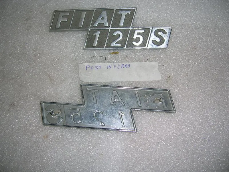 Scritta Posteriore In Ferro Fiat 125 S