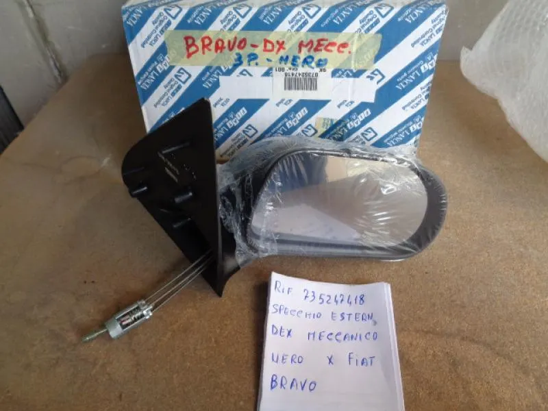 Specchio Retrovisore Destro Meccanico Nero Fiat Bravo
