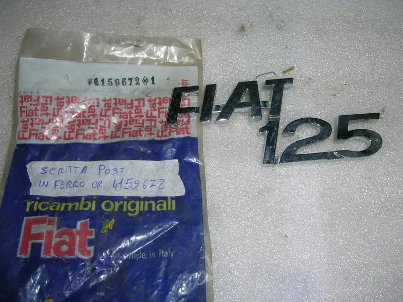 Scritta Posteriore In Ferro Fiat 125