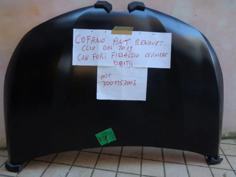 Cofano Anteriore Con Fori Fissaggio Cerniere Dritti Renault Clio 5 Serie 2019-2023
