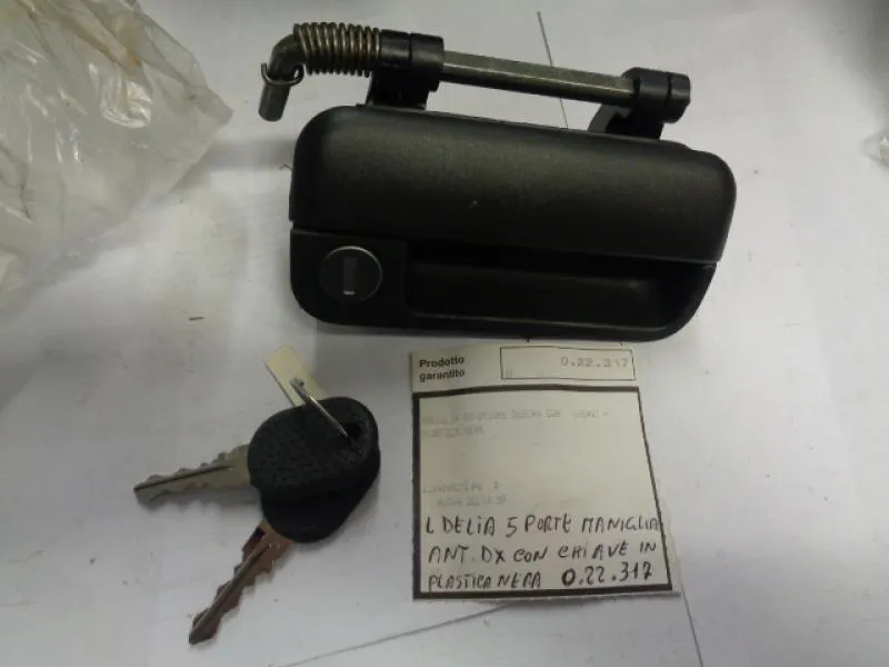 Maniglia Anteriore Destra Con Chiave In Plastica Nera Lancia Delta 5 Porte