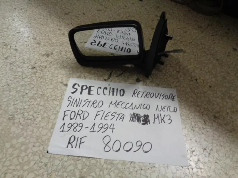 Specchio Retrovisore Sinistro Meccanico Nero Ford Fiesta Mk3 1989-1994