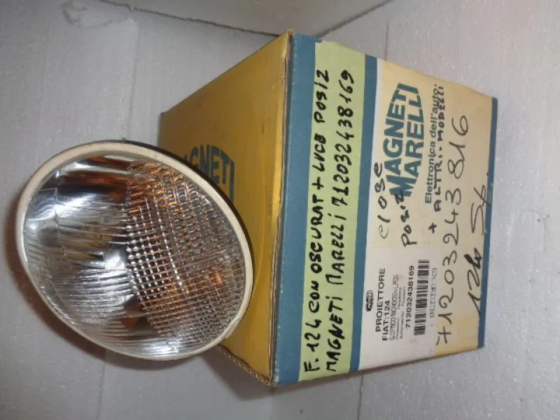 Proiettore Destro = Sinistro Fiat 124 Con Oscuratore + Luce Di Posizione