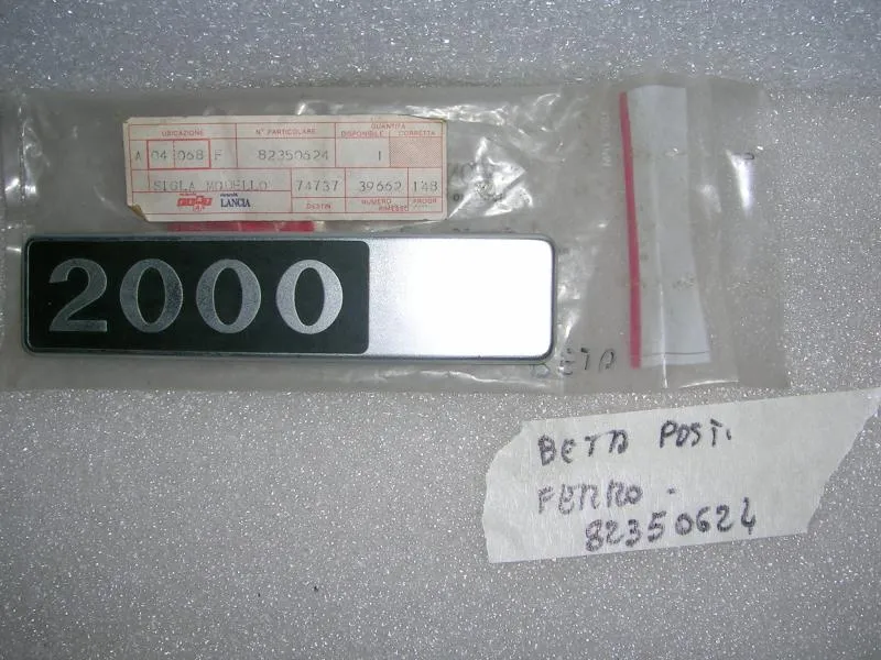 Scritta Posteriore  in Metallo Lancia Beta, Lancia Gamma 2000