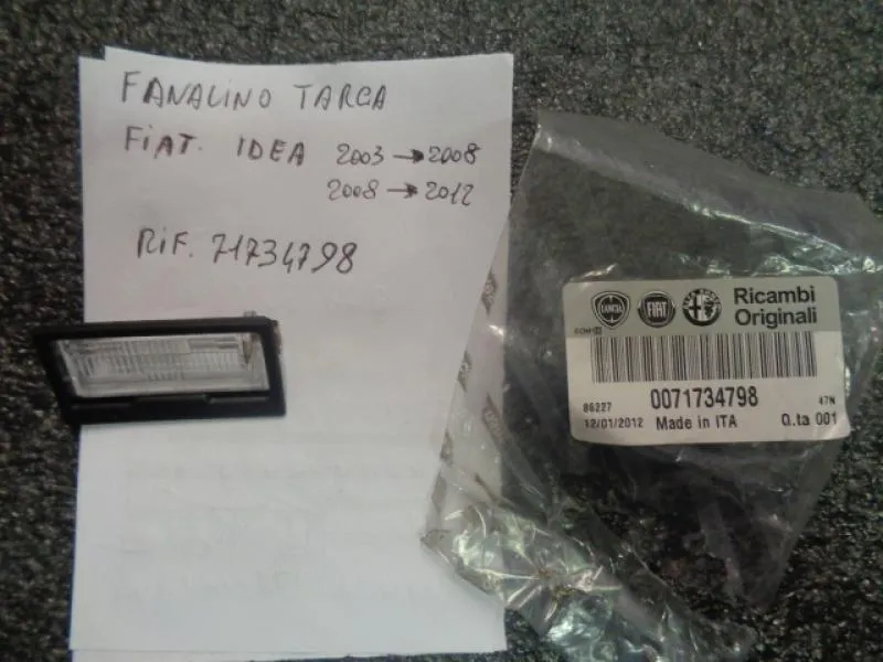 Fanalino Targa Fiat Idea 2003-2012