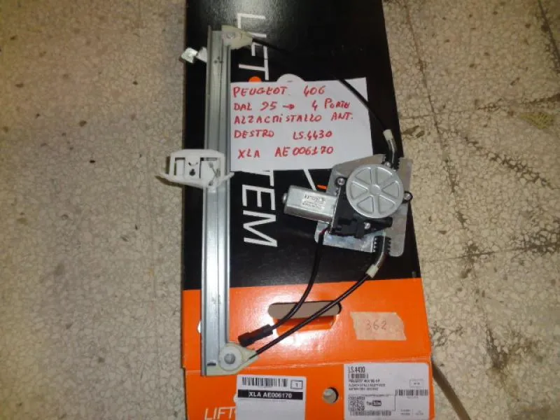 Alzavetro Elettrico Anteriore Destro Peugeot 406 4 Porte 1995>