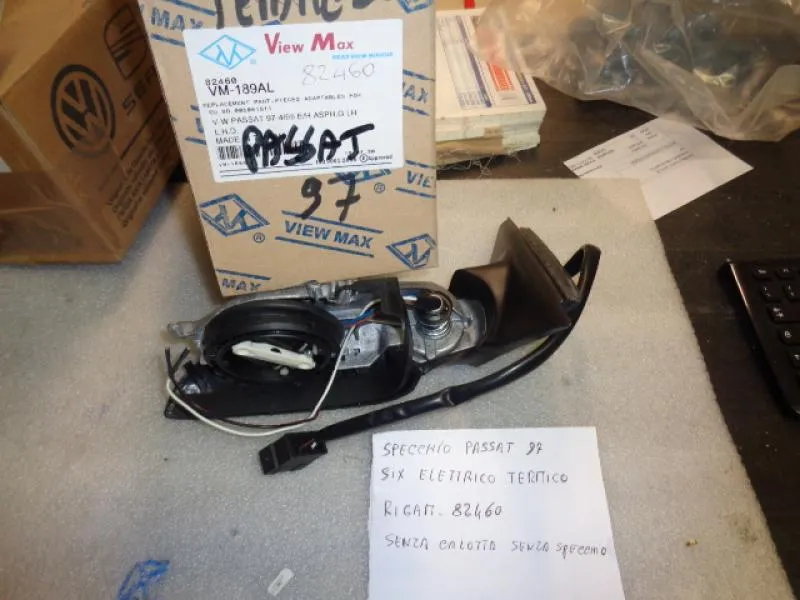 Specchio Retrovisore Sinistro Regolazione Elettrica Termico Da Verniciare Volkswagen Passat 1996-2000