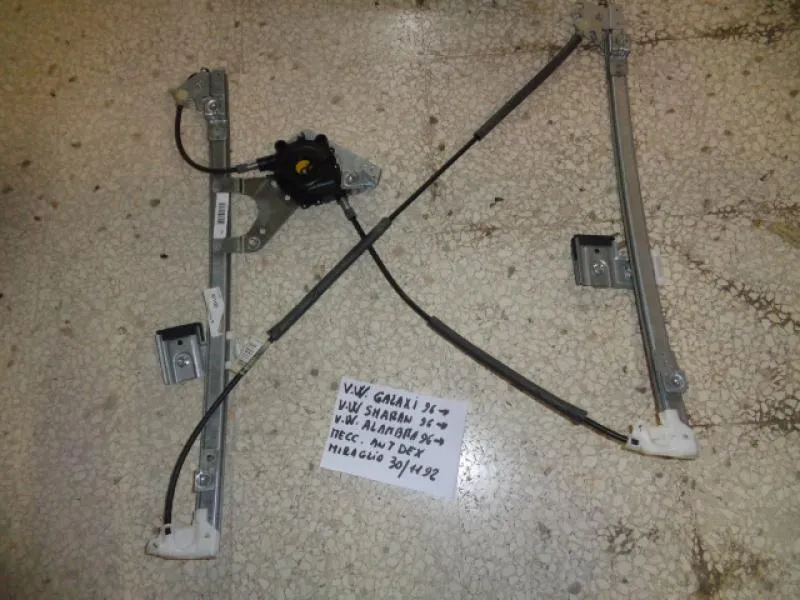 Meccanismo Alzavetro Anteriore Destro Ford Galaxi 1995-2005, Seat Alhambra 1995-2010, Volkswagen Sharan 1195-2010