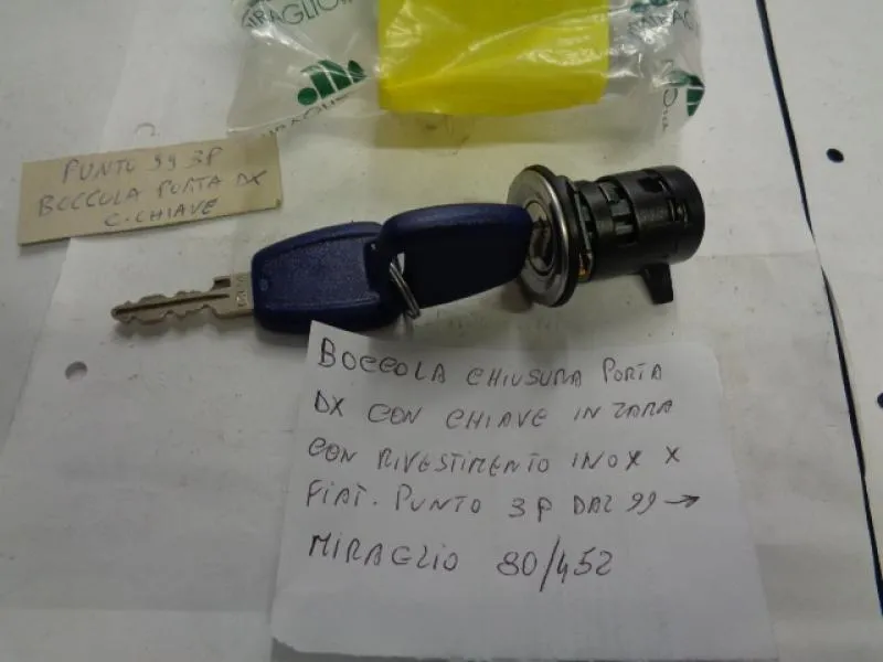 Boccola Chiusura Porta Destra Con Chiave Fiat Punto 1999-2010 3 Porte