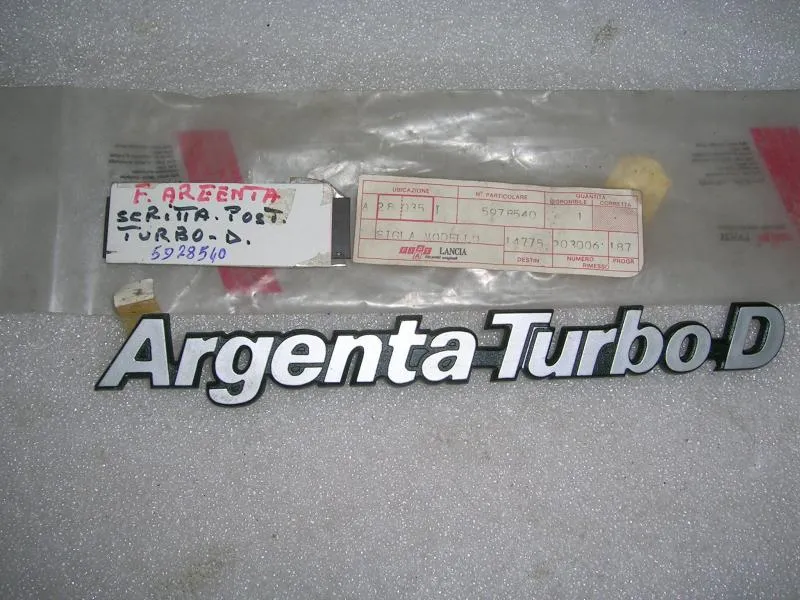 Scritta Posteriore Argenta Turbo D