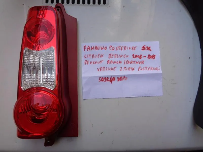Fanalino Posteriore Sinistro Citroen Berlingo Dal 2008 Al 2013 / Peugeot Ranch -Partner Versione 2 Porte Posteriori