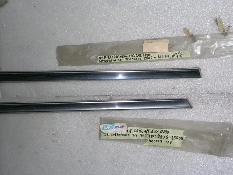 Modanatura Sottoporta In Acciaio Destro E Sinistro Mercedes 280S-450 ( Lunghezza 201.5 Cm)