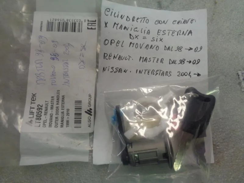 Cilindretto+Chiave Maniglia Esterna Destra-Sinistra Opel Movano-Renault Master 1998-2009,Nissan Interstar 2004