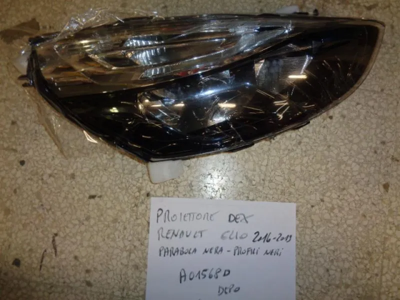 Proiettore Destro Parabola e Profili Interni Neri Renault Clio 2016-2019
