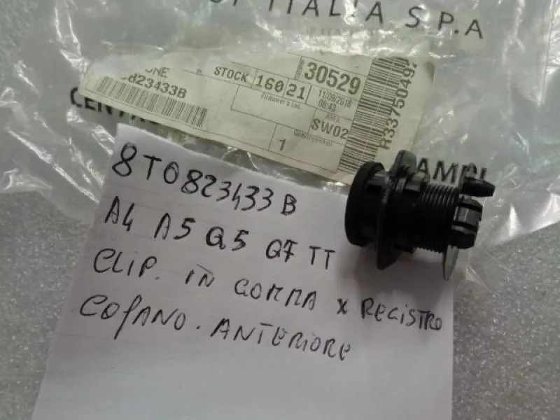 Clip In Gomma X Registro Cofano Anteriore Audi A4,A5,Q5,Q7,TT