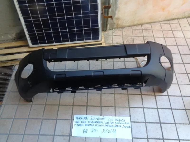 Paraurti Anteriore Con Primer Con Fori Modanature Con Fori Fendinebbia Citroen Berlingo, Peugeot Partner 2008-2010
