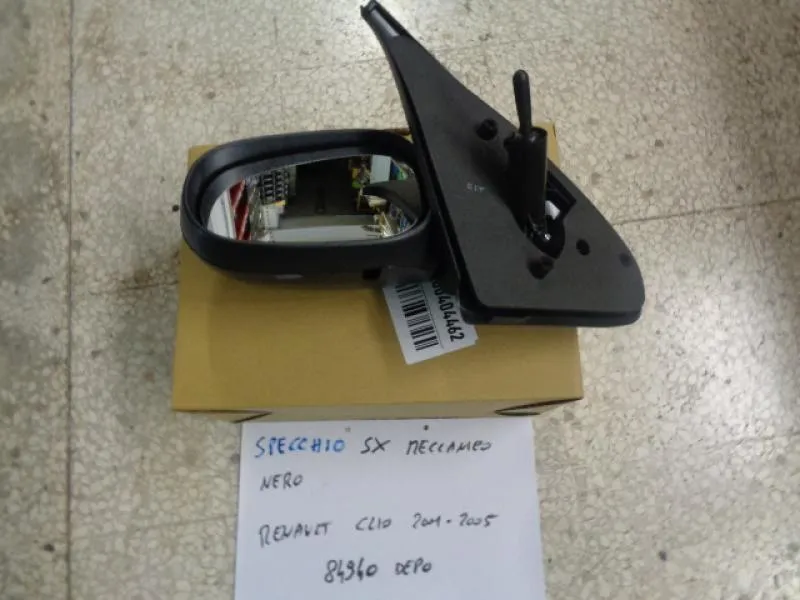 Specchio Retrovisore Sinistro Meccanico Nero Renault Clio 2001-2005