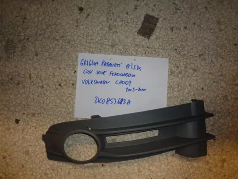 Griglia Paraurti Anteriore Sinistra Con Sede Fendinebbia Volkswagen Caddy 2003-2010