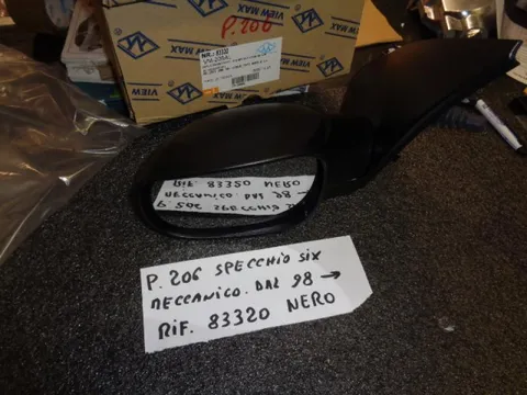 Specchio Retrovisore Sinistro Meccanico Nero Peugeot 206 1998