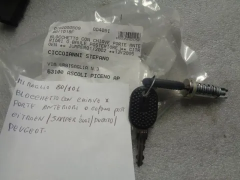 Cilindretto Maniglia Porta Anteriore E Posteriore Fiat Ducato,Citroen Jumper, Peugeot Boxer 2002-2006
