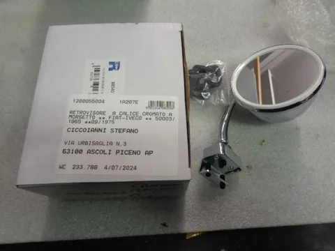 Specchio Retrovisore Cromato A Calice Fissaggio A Morsetto Fiat 500 F,l,R