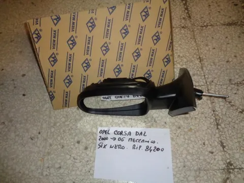 Specchio Retrovisore Sinistro Regolazione Meccanica Nero Opel Corsa 2000-2006