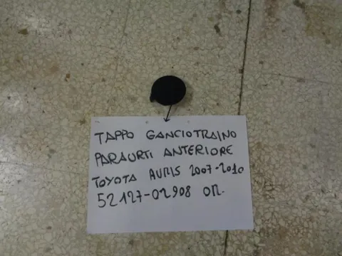 Tappo Gancio Traino Paraurti Anteriore Toyota Auris 2007-2010