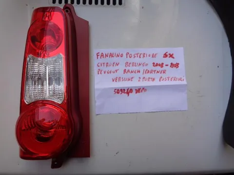 Fanalino Posteriore Sinistro Citroen Berlingo Dal 2008 Al 2013 / Peugeot Ranch -Partner Versione 2 Porte Posteriori