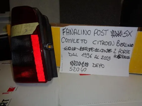 Fanalino Posteriore Sinistro Completo Citroen Berlingo 2 Porte Posteriore Dal 1996 Al 2003
