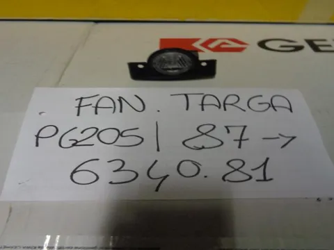 Fanalino Targa Peugeot 205 Dal 1987 Al 1990